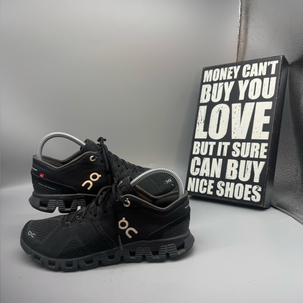 On Cloud X Black Asphalt Cloudtech Running Shoes Women Lightweight Size 7